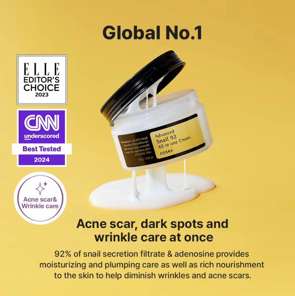 COSRX - Snail Duo Set  | Snail 92 All In One Cream + Snail 96 Mucin Power Essence | Ultimate Hydration & Repair Set